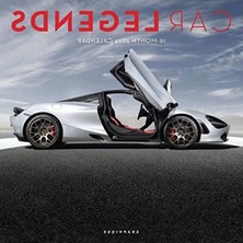 Aesco 2024 Araba Efsaneleri Duvar Takvimi, 12"X12", Kalın Kağıt