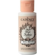 Cadence 601 Beyaz Mat Kumaş Boyası 59 ml Su Bazlı Özellikli Dekoratif Boya