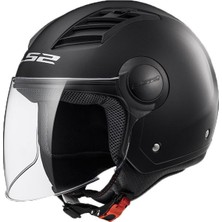 Ls2 Yarım Kask Airflow Mat Siyah Polikarbon Dış Kabuk 2XL Beden Havalı Konforlu Tasarım
