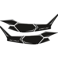 Motosev Honda Pcx 2025 Uyumlu Yan Ayak Pad Siyah Beyaz