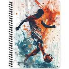 Keskin Color Keskin 17 x 24 Çizgili Sert Kapak Spiralli Futbol Defter - Beyaz