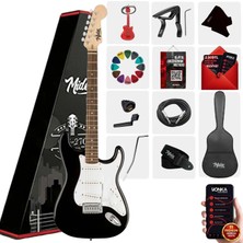 Midex RPH-30WB Gül Klavye Strat Kasa SSS Elektro Gitar Seti Siyah Renkli Premium Ses Kalitesi