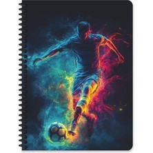 Keskin Color Keskin 17 x 24 Kareli Sert Kapak Spiralli Futbol Defter - Pembe