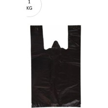 Herşey Trend Siyah Atlet Poşet Küçük Boy 25X45 cm Takriben 110 Adet 1 kg