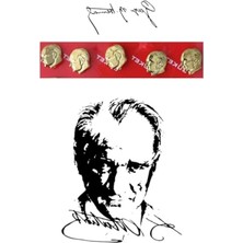 Aesco Atatürk Yaka Rozeti - 5 Adet Sarı Renk