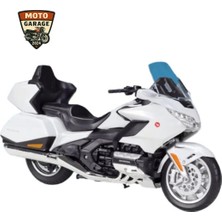 Moto Garage Honda Goldwing Maket - 1:12 Welly Beyaz Touring Serisi