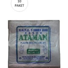 Herşey Trend Kalın Şeffaf Atlet Poşet Orta Boy 27X47 cm 1 kg (10 Paket-Takriben 1,450 Adet)