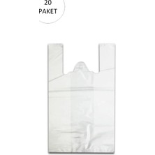 Herşey Trend Beyaz Hışır Atlet Poşet Mini Boy 22X31 cm 20 Paket Takriben 10.000 Adet