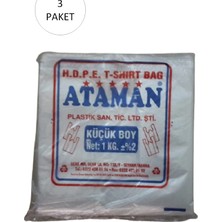 Herşey Trend Kalın Şeffaf Atlet Poşet Küçük Boy 25X33 cm 1 kg (3 Paket-Takriben 510 Adet)