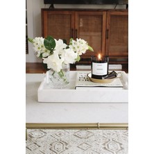 Miarik Design Beyaz Mermer Dikdortgen Tepsi 15 x 30 cm