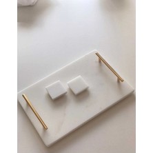 Miarik Design Doğal Beyaz Mermer Nişan Tepsisi
