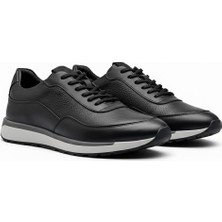 Bess Shoes Hakiki Deri Siyah Erkek Casual Ayakkabı – Ortopedik, Ultra Rahat, Kaymaz Taban, Günlük Sneaker