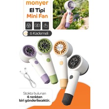 Monyer Yüksek Hızlı Jet El Fanı Vantilatör 6 Mod Kademeli Ultra Sessiz Pervane Soğutucu Serinletici Fan Vantilatör
