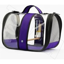 Aesco Tünekli, Suluklu Muhabbet Kuşu Taşıma Çantası (Hava Kanallı) Royal Milano-Mavi (33CMX23CMX22CM) (Mor)