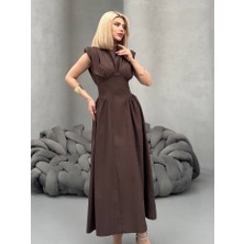Salome Butik Midi Boy Drape Detaylı Elbise
