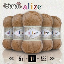 Alize  Diva - 369 Kurabiye - 5'li Paket - 100GR/350M - Parlak Merserize Yazlık Baharlık Örgü Ipi