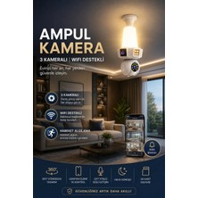Venas 3 Kameralı Duy Ile Çalışan 360° Dönebilir Geniş Açı Hareketi Bildiren Ampul Kamera