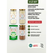 Soul Kitchen Organik Ürünler Organik İrmik 400 g, Keçiboynuzu Unu 300 g, Rüşeymli Pirinç Unu 300 g, Tam Yulaf Unu 250 g Cam Ek Gıda Seti