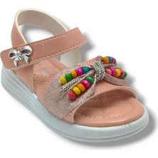Butiqe 1810-26 Simli Renkli Boncuk Taşli Anatomik Kız Çocuk Sandalet 26-30