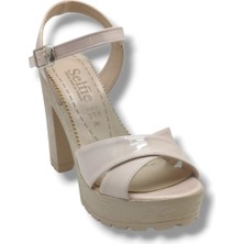 Selfie 4280-26 Rugan Çapraz Bant Platform Topuk Fashion Kadın SANDALET(11CM)