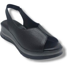 Ellanor S-564-26 Hakiki Deri Anatomik Dolgu Taban Kadın Sandalet