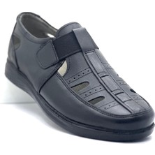 Bess Shoes Erkek Hakiki Deri Sandalet - Lastikli, Günlük, Rahat, Yazlık, Hafif, Ortopedik Sandalet