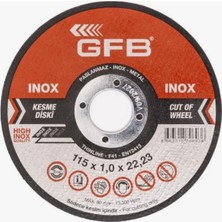Gfb Metal Kesici Taş 115X1.0X22.23 Inox Kesme Taşı 5 ADET