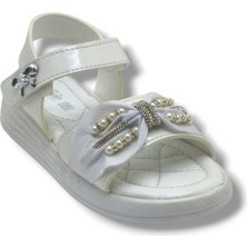 Butiqe 1809-26 Simli Boncuk Taşli Anatomik Kız Çocuk Sandalet 22-25