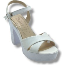 Selfie 4280-26 Cilt Çapraz Bant Platform Topuk Fashion Kadın SANDALET(11CM)