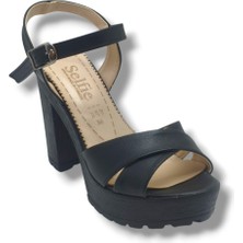 Selfie 4280-26 Cilt Çapraz Bant Platform Topuk Fashion Kadın SANDALET(11CM)