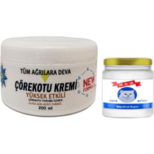 Guzzy 2 Tane Çörek Otu Kremi Xl Box Büyük Boy White 200 ml + Yanında 2 Tane Snow Kitten 50 ml Menthol Balm / Diz Dirsek Iskelet Sırt Bel Kas Agrilarina Masaj Seti