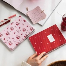 Aesco Düz Çizgisiz Okul Defteri, 2'li Set, 80 Yaprak, Kiraz Desenli