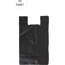 Herşey Trend Siyah Hışır Atlet Poşet Mini Boy 22X31 cm 20 Paket Takriben 10.000 Adet