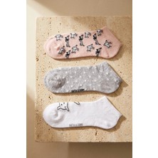 Katia & Bony 3'lü Paket Kadın Köpek Desenli Step Çorap