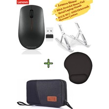 Lenovo Mouse 400, Mousepad, Mack Elektronik Aksesuar Çantası, Metal Laptop Standı