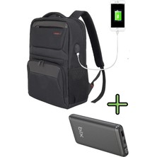 Mack Business x MCC-805 Laptop Sırt Çantası + Dijital Göstergeli Hızlı Şarjlı Powerbank 22.5W Qc 3.0 Şarj