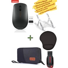 Lenovo Mouse 400, Mousepad, Mack Elektronik Aksesuar Çantası, Metal Laptop Standı, 64 GB Flash Disk