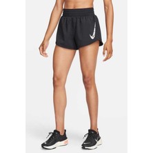 Nike One Swoosh Dri Fit Mr Loose Fit Womens Running Short Slip Astarlı Bol Kesim Kadın Koşu Antreman Şortu Siyah