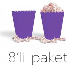 Poros Store Popcorn Kutusu Mısır Kutusu 8li Paket Mor