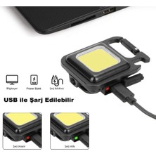 Depo Garaj Mini LED Anahtarlık El Feneri Flash Mıknatıslı Su Geçirmez Şişe Açaçaklı
