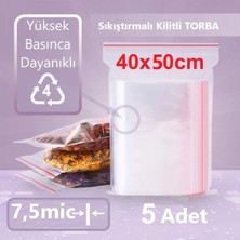Jokey Ambalaj Kilitli Şeffaf Torba 40X50 cm Aksesuar,madeni Para,boncuk ve Buzdolabı Saklama Poşeti (5ADET)