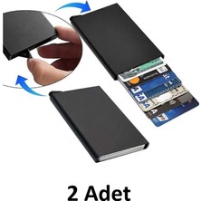 SRTfootcare 2 Adet Otomatik Mekanizmalı Metal Kredi Kartlık Rfıd Korumalı