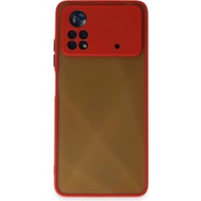 Gees Global Mey Ithalat®   Poco X4 Pro 5g Kılıf Montreal Silikon Kapak - Kırmızı