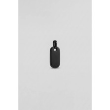 Abluka Online Unisex Oval Köşeli Plaka Çelik Kolye Ucu Siyah