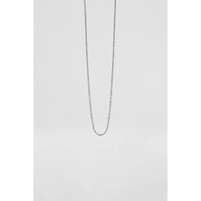 Abluka Online Unisex Ince Ball Chain Çelik Zincir Kolye Gümüş