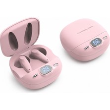 Al-tech Bilişim Pembe Bluetooth Kulaklık Android iPhone Uyumlu LED Göstergeli Slikonsuz