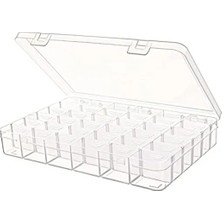 Aesco 36 Bölmeli Takı Kutusu Organizer, Plastik Düzenleyici, 27.5X19.5X4.2 cm