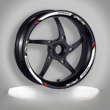 Motosev M Power Beyaz Jant Şeridi 1 Set Honda Pcx Uyumlu Özellikli Motorsiklet Aksesuarı