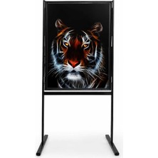 OfisDS B1 70X100 cm Siyah Yüksek Alüminyum Çift Iki Taraflı Mobil Kaldırım Reklam Poster Pano