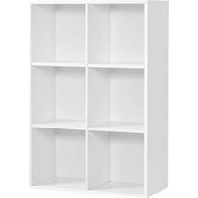 Aesco 65,5 x 97,5 x 30 cm Ahşap 6 Bölmeli Kitaplık